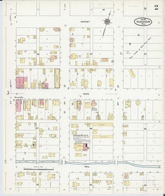 Sanborn Fire Insurance Map from Henderson, Sibley County, Minnesota (1910), Sheet #0002 - Historic Sanborn Fire Insurance Map Print, vintage old map wall art, antique decor, genealogy gift, Minnesota Minnesota map