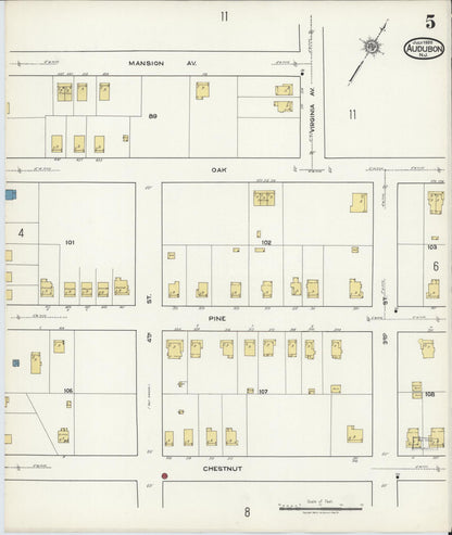 Sanborn Fire Insurance Map from Audubon, Camden County, New Jersey (1920), Sheet #0005 - Complete Map Set gallery image, historic Sanborn map, vintage wall art, New Jersey New Jersey