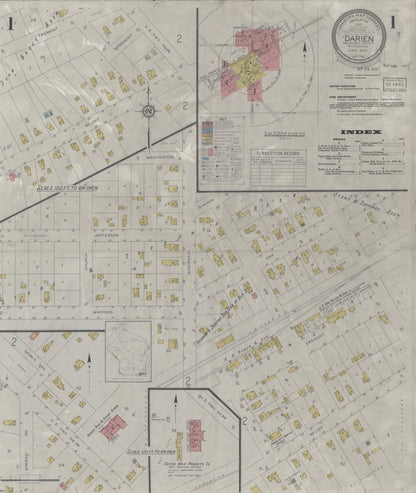 Sanborn Fire Insurance Map from Darien, Walworth County, Wisconsin (1933), Sheet #0001 - Complete Map Set gallery image, historic Sanborn map, vintage wall art, Wisconsin Wisconsin