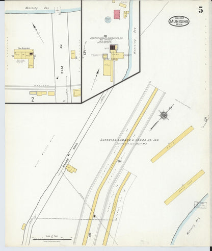 Sanborn Fire Insurance Map from Munising, Alger County, Michigan (1917), Sheet #0005 - Historic Sanborn Fire Insurance Map Print, vintage old map wall art, antique decor, genealogy gift, Michigan Michigan map
