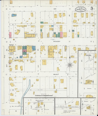 Sanborn Fire Insurance Map from Hamilton, Hancock County, Illinois (1906), Sheet #0003 - Complete Map Set gallery image, historic Sanborn map, vintage wall art, Illinois Illinois