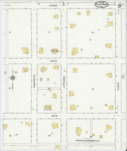 Sanborn Fire Insurance Map from Pilot Point, Denton County, Texas (1921), Sheet #0009 - Historic Sanborn Fire Insurance Map Print, vintage old map wall art, antique decor, genealogy gift, Texas Texas map