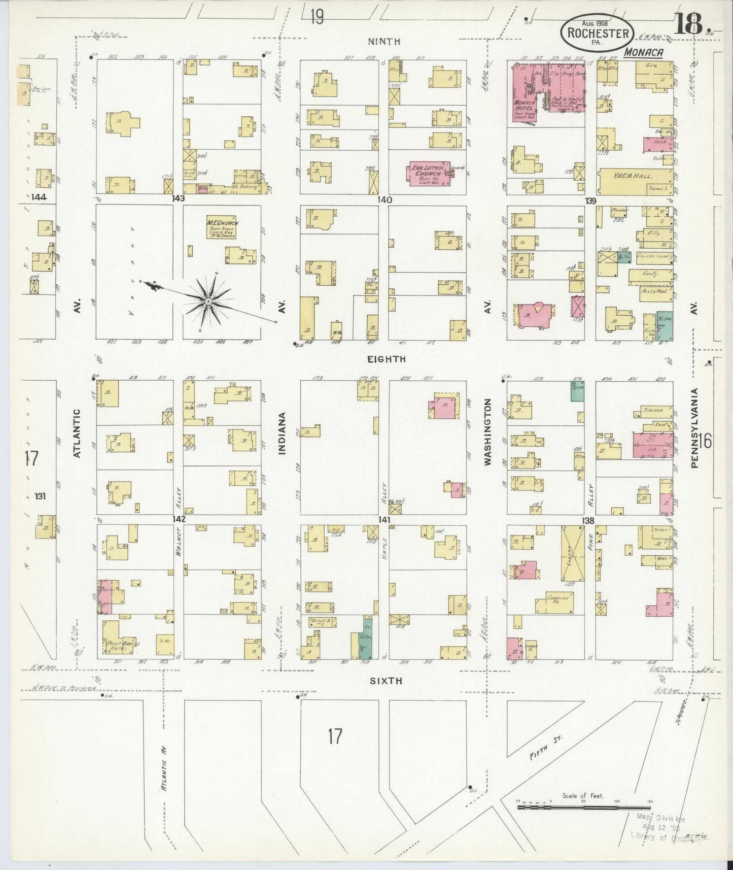 Sanborn Fire Insurance Map from Rochester, Beaver County, Pennsylvania (1908), Sheet #0017 - Complete Map Set gallery image, historic Sanborn map, vintage wall art, Pennsylvania Pennsylvania