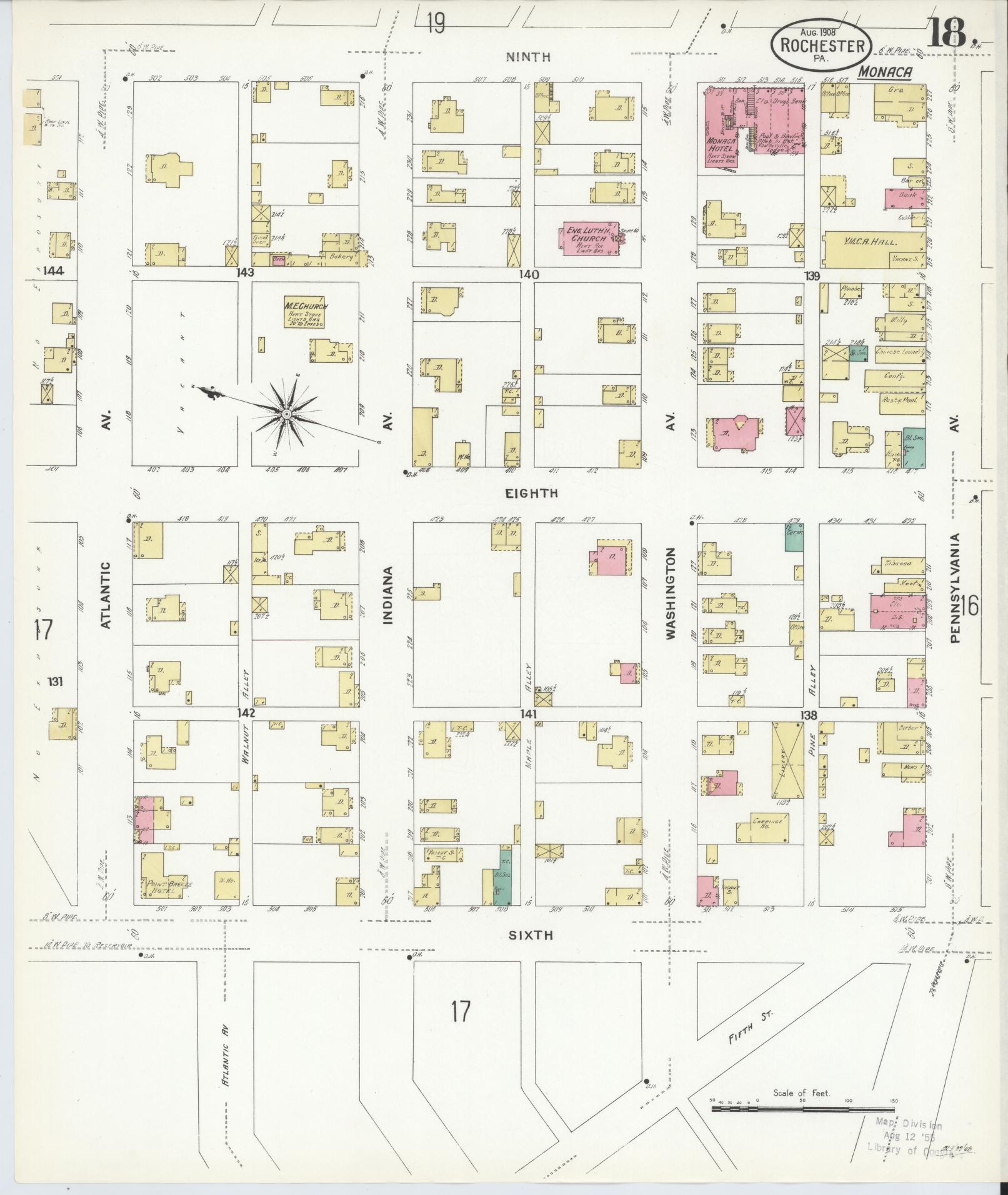 Sanborn Fire Insurance Map from Rochester, Beaver County, Pennsylvania (1908), Sheet #0017 - Complete Map Set gallery image, historic Sanborn map, vintage wall art, Pennsylvania Pennsylvania