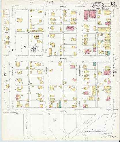 Sanborn Fire Insurance Map from Rochester, Beaver County, Pennsylvania (1908), Sheet #0017 - Complete Map Set gallery image, historic Sanborn map, vintage wall art, Pennsylvania Pennsylvania