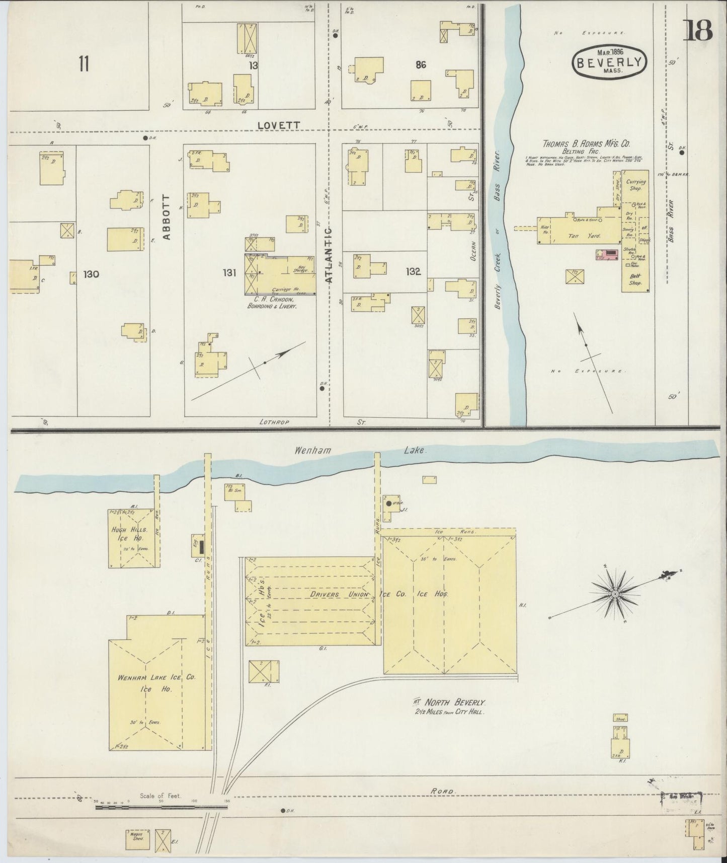 Sanborn Fire Insurance Map from Beverly, Essex County, Massachusetts (1896), Sheet #0018 - Complete Map Set gallery image, historic Sanborn map, vintage wall art, Massachusetts Massachusetts