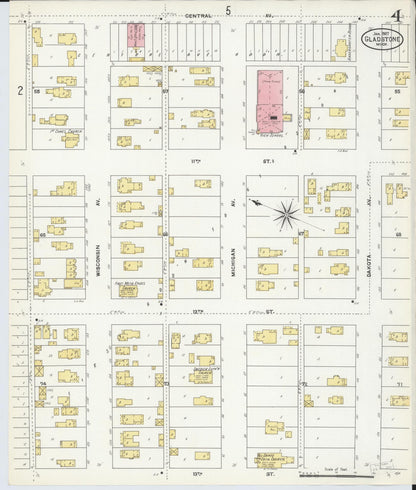 Sanborn Fire Insurance Map from Gladstone, Delta County, Michigan (1907), Sheet #0004 - Complete Map Set gallery image, historic Sanborn map, vintage wall art, Michigan Michigan