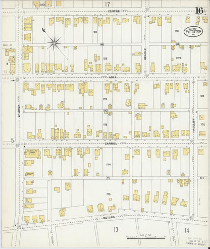 Sanborn Fire Insurance Map from Pittston, Luzerne County, Pennsylvania (1903), Sheet #0016 - Historic Sanborn Fire Insurance Map Print, vintage old map wall art, antique decor, genealogy gift, Pennsylvania Pennsylvania map