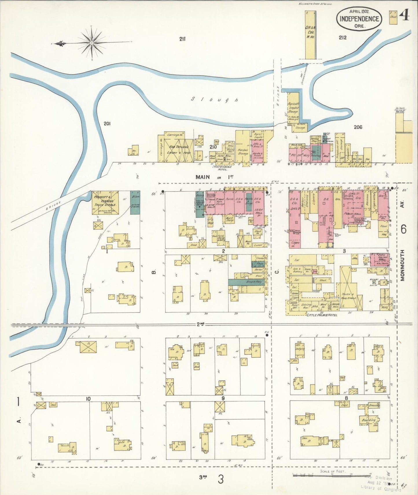 Sanborn Fire Insurance Map from Independence, Polk County, Oregon (1902), Sheet #0004 - Complete Map Set gallery image, historic Sanborn map, vintage wall art, Oregon Oregon