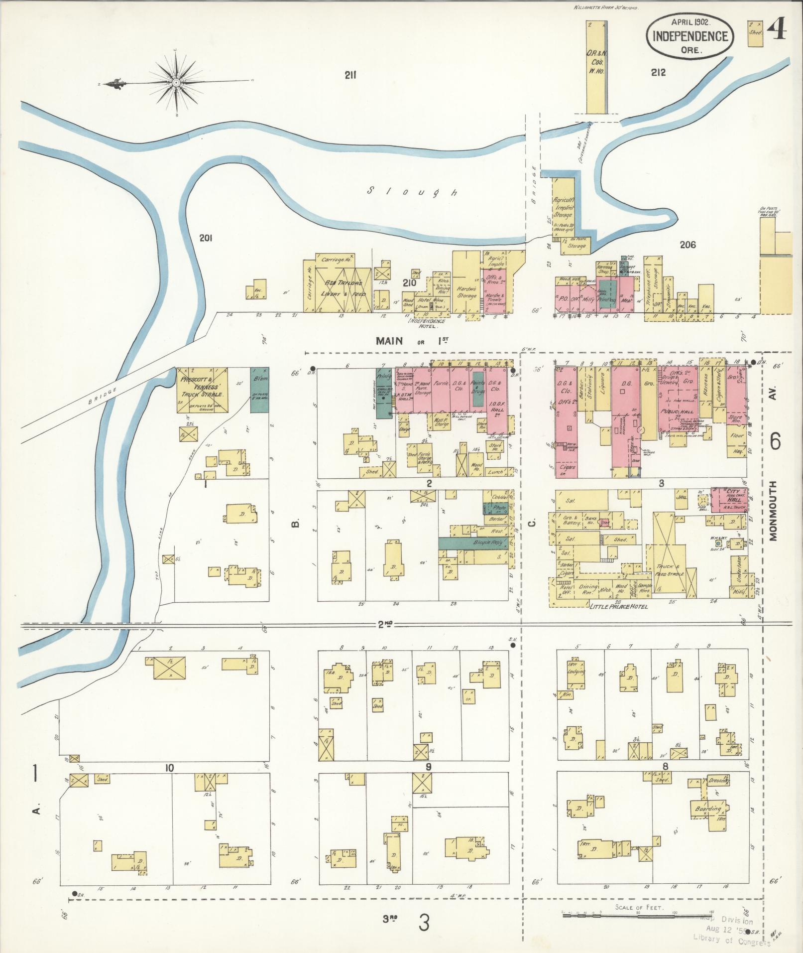 Sanborn Fire Insurance Map from Independence, Polk County, Oregon (1902), Sheet #0004 - Complete Map Set gallery image, historic Sanborn map, vintage wall art, Oregon Oregon