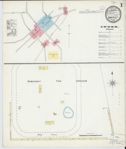 Sanborn Fire Insurance Map from Somerset, Perry County, Ohio (1895), Sheet #0001 - Complete Map Set gallery image, historic Sanborn map, vintage wall art, Ohio Ohio