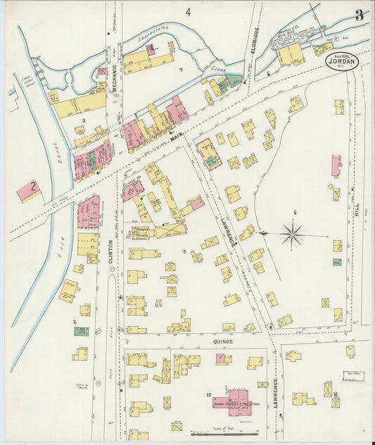 Sanborn Fire Insurance Map from Jordan, Onondaga County, New York (1898), Sheet #0003 - Historic Sanborn Fire Insurance Map Print, vintage old map wall art, antique decor, genealogy gift, New York New York map