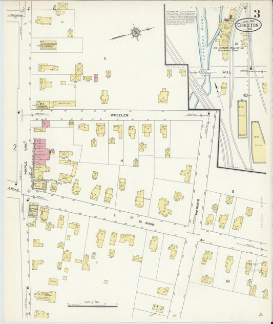 Sanborn Fire Insurance Map from Cohocton, Steuben County, New York (1913), Sheet #0003 - Historic Sanborn Fire Insurance Map Print, vintage old map wall art, antique decor, genealogy gift, New York New York map
