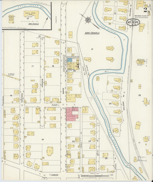 Sanborn Fire Insurance Map from Mount Hope, Fayette County, West Virginia (1917), Sheet #0002 - Historic Sanborn Fire Insurance Map Print, vintage old map wall art, antique decor, genealogy gift, West Virginia West Virginia map