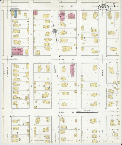 Sanborn Fire Insurance Map from Pana, Christian County, Illinois (1916), Sheet #0007 - Complete Map Set gallery image, historic Sanborn map, vintage wall art, Illinois Illinois