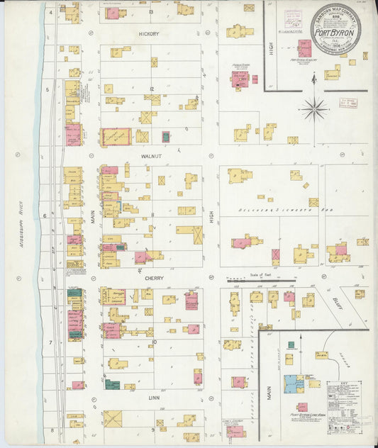 Sanborn Fire Insurance Map from Port Byron, Rock Island County, Illinois (1906), Sheet #0001 - Historic Sanborn Fire Insurance Map Print, vintage old map wall art, antique decor, genealogy gift, Illinois Illinois map