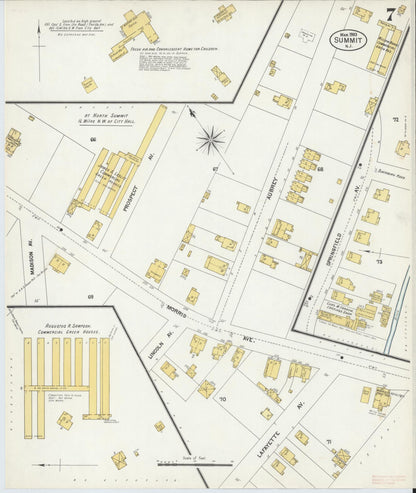 Sanborn Fire Insurance Map from Summit, Union County, New Jersey (1903), Sheet #0007 - Historic Sanborn Fire Insurance Map Print, vintage old map wall art, antique decor, genealogy gift, New Jersey New Jersey map