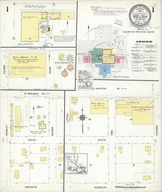 Sanborn Fire Insurance Map from Welsh, Jefferson Davis Parish, Louisiana. (1923) – Historic Sanborn Fire Insurance Map Print
