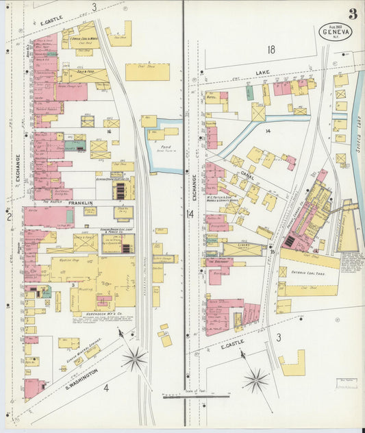 Sanborn Fire Insurance Map from Geneva, Ontario County, New York (1903), Sheet #0003 - Historic Sanborn Fire Insurance Map Print, vintage old map wall art, antique decor, genealogy gift, New York New York map