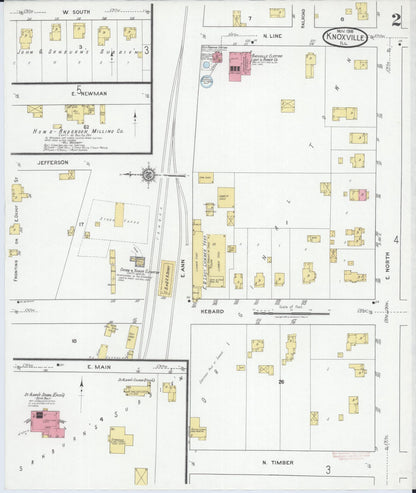 Sanborn Fire Insurance Map from Knoxville, Knox County, Illinois (1918), Sheet #0002 - Complete Map Set gallery image, historic Sanborn map, vintage wall art, Illinois Illinois