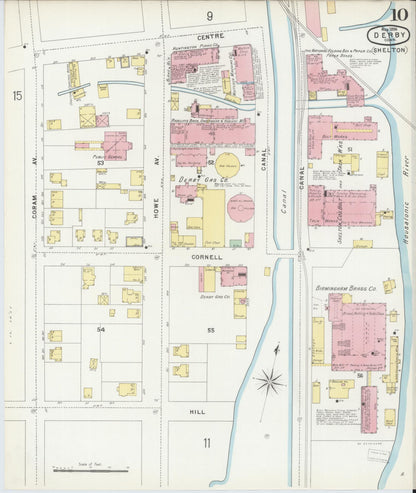 Sanborn Fire Insurance Map from Derby, New Haven County, Connecticut (1896), Sheet #0010 - Complete Map Set gallery image, historic Sanborn map, vintage wall art, Connecticut Connecticut