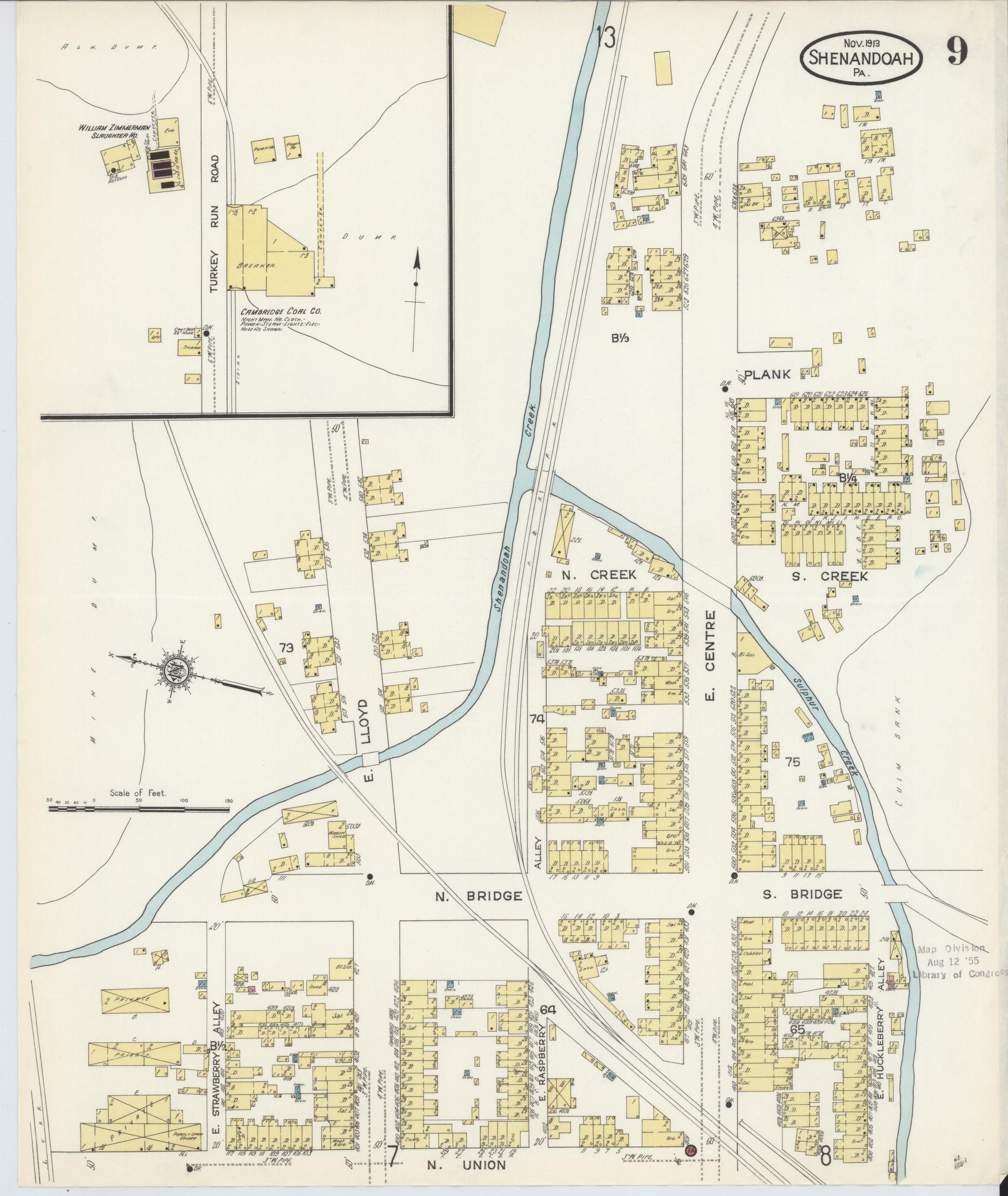 Sanborn Fire Insurance Map from Shenandoah, Schuylkill County, Pennsylvania (1913), Sheet #0009 - Complete Map Set gallery image, historic Sanborn map, vintage wall art, Pennsylvania Pennsylvania
