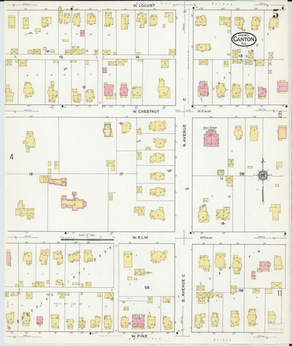 Sanborn Fire Insurance Map from Canton, Fulton County, Illinois (1917), Sheet #0005 - Complete Map Set gallery image, historic Sanborn map, vintage wall art, Illinois Illinois