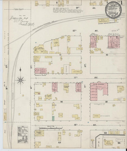 Sanborn Fire Insurance Map from Cordele, Crisp County, Georgia (1891), Sheet #0001 - Complete Map Set gallery image, historic Sanborn map, vintage wall art, Georgia Georgia