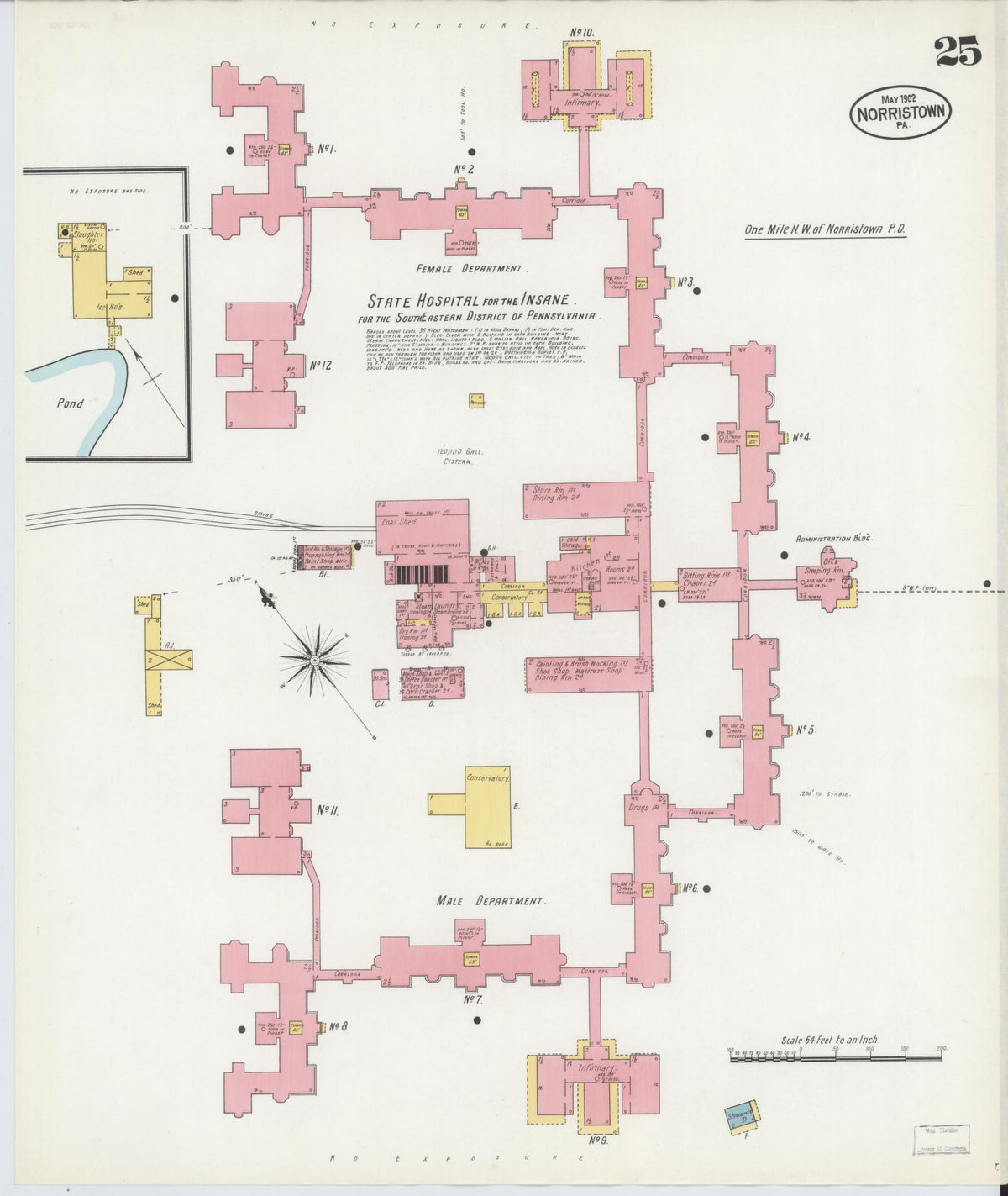Sanborn Fire Insurance Map from Norristown, Montgomery County, Pennsylvania (1902), Sheet #0025 - Historic Sanborn Fire Insurance Map Print, vintage old map wall art, antique decor, genealogy gift, Pennsylvania Pennsylvania map