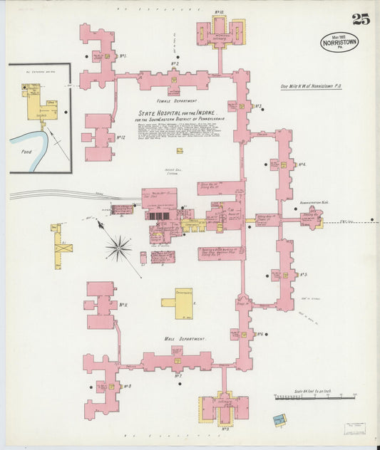 Sanborn Fire Insurance Map from Norristown, Montgomery County, Pennsylvania (1902), Sheet #0025 - Historic Sanborn Fire Insurance Map Print, vintage old map wall art, antique decor, genealogy gift, Pennsylvania Pennsylvania map