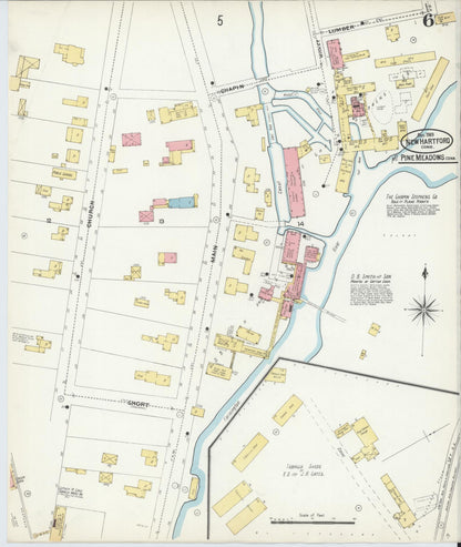 Sanborn Fire Insurance Map from New Hartford, Litchfield County, Connecticut (1903), Sheet #0006 - Complete Map Set gallery image, historic Sanborn map, vintage wall art, Connecticut Connecticut
