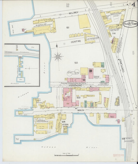 Sanborn Fire Insurance Map from Tarrytown, Westchester County, New York (1893), Sheet #0004 - Historic Sanborn Fire Insurance Map Print, vintage old map wall art, antique decor, genealogy gift, New York New York map