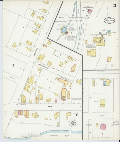 Sanborn Fire Insurance Map from Chilton, Calumet County, Wisconsin (1898), Sheet #0003 - Historic Sanborn Fire Insurance Map Print, vintage old map wall art, antique decor, genealogy gift, Wisconsin Wisconsin map