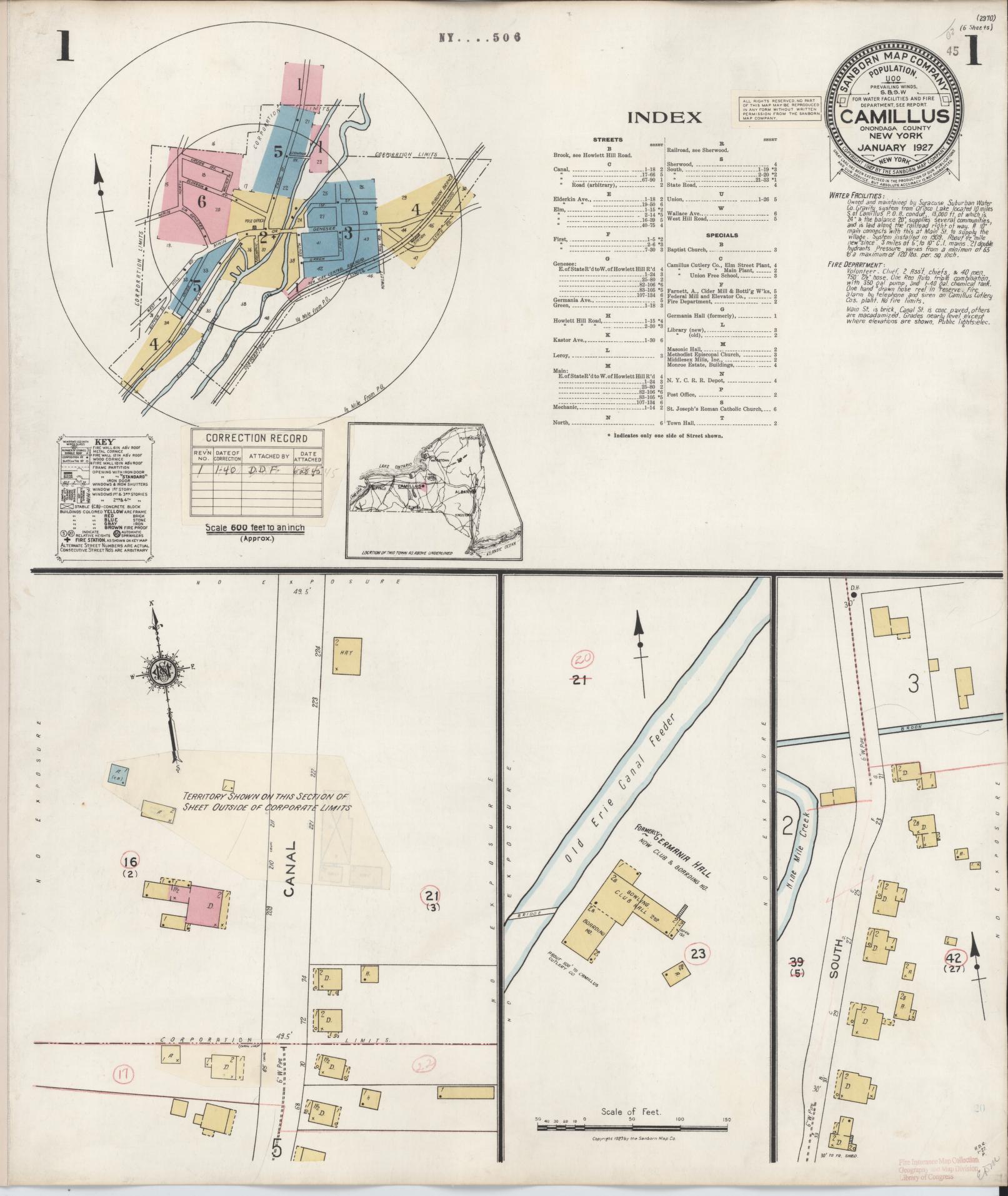 Sanborn Fire Insurance Map from Camillus, Onondaga County, New York. (1940) – Historic Sanborn Fire Insurance Map Print