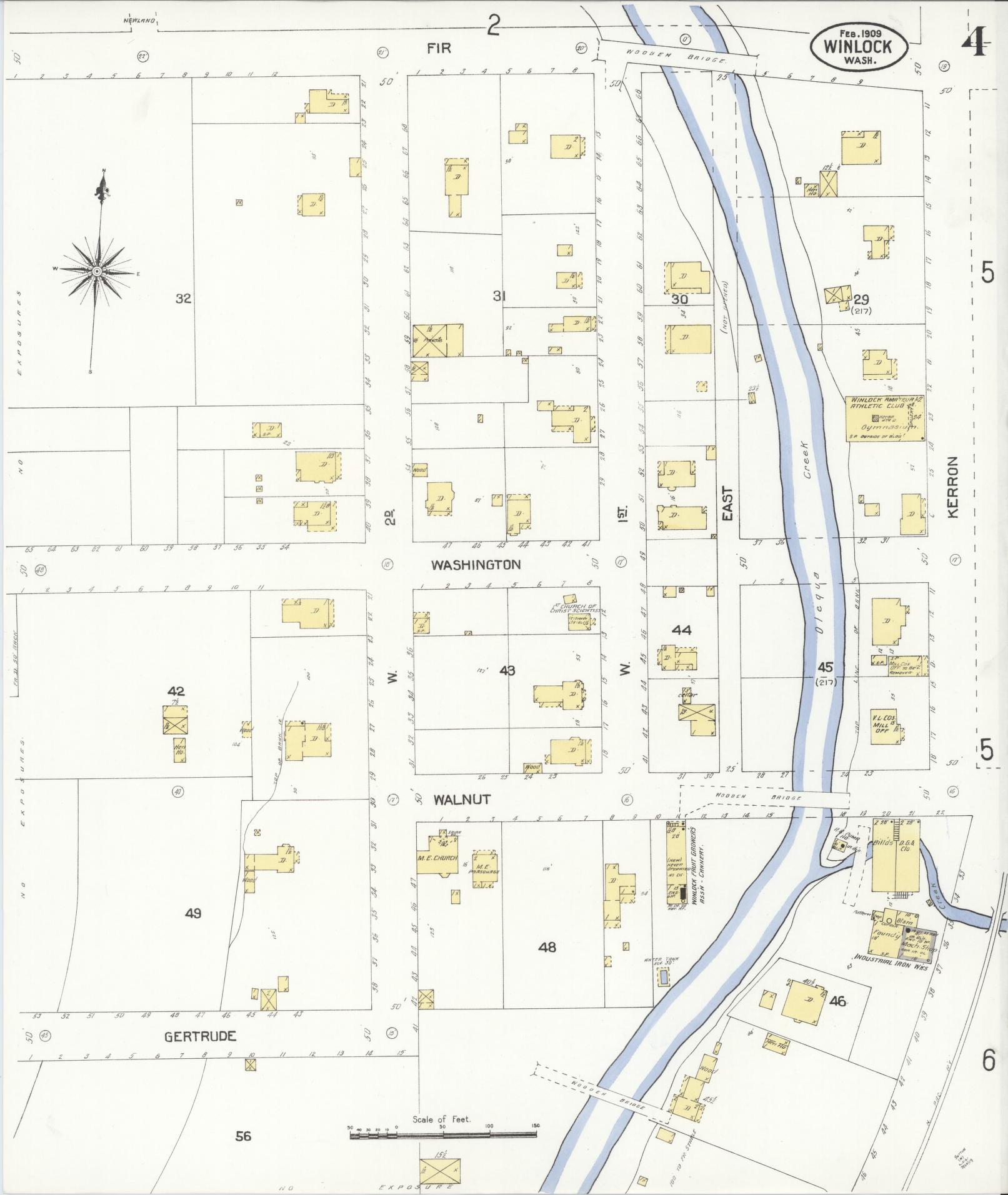 Sanborn Fire Insurance Map from Winlock, Lewis County, Washington (1909), Sheet #0004 - Complete Map Set gallery image, historic Sanborn map, vintage wall art, Washington Washington