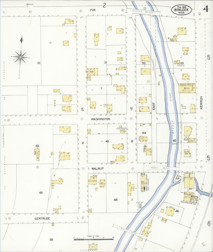 Sanborn Fire Insurance Map from Winlock, Lewis County, Washington (1909), Sheet #0004 - Complete Map Set gallery image, historic Sanborn map, vintage wall art, Washington Washington