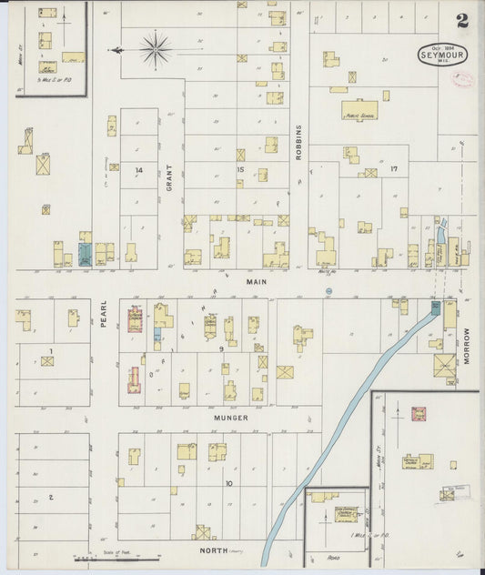 Sanborn Fire Insurance Map from Seymour, Outagamie County, Wisconsin (1894), Sheet #0002 - Historic Sanborn Fire Insurance Map Print, vintage old map wall art, antique decor, genealogy gift, Wisconsin Wisconsin map