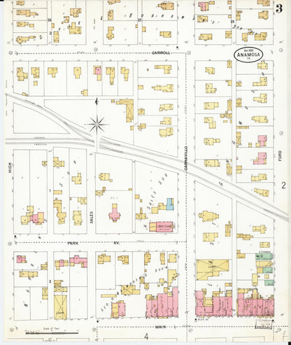 Sanborn Fire Insurance Map from Anamosa, Jones County, Iowa (1899), Sheet #0003 - Historic Sanborn Fire Insurance Map Print
