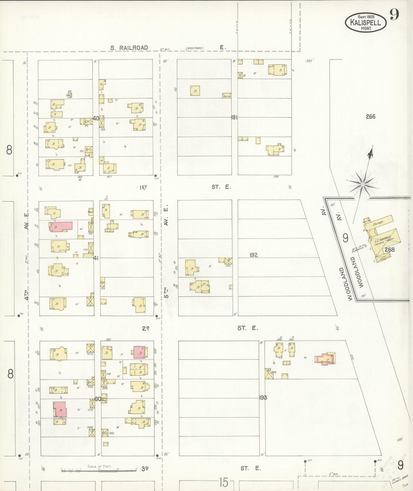 Sanborn Fire Insurance Map from Kalispell, Flathead County, Montana (1903), Sheet #0009 - Complete Map Set gallery image, historic Sanborn map, vintage wall art, Montana Montana