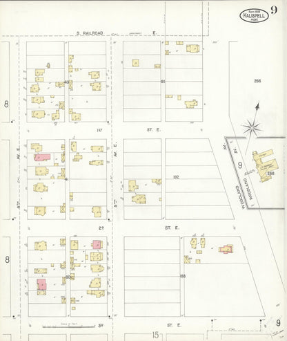Sanborn Fire Insurance Map from Kalispell, Flathead County, Montana (1903), Sheet #0009 - Complete Map Set gallery image, historic Sanborn map, vintage wall art, Montana Montana