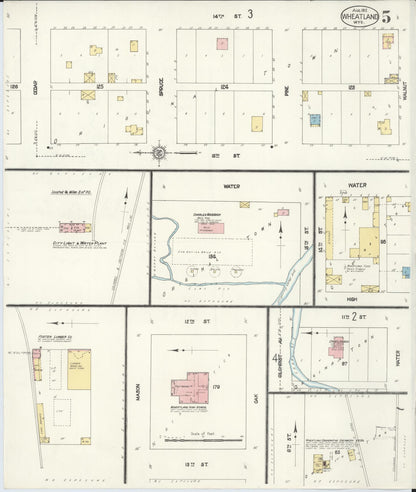 Sanborn Fire Insurance Map from Wheatland, Platte County, Wyoming (1912), Sheet #0005 - Complete Map Set gallery image, historic Sanborn map, vintage wall art, Wyoming Wyoming