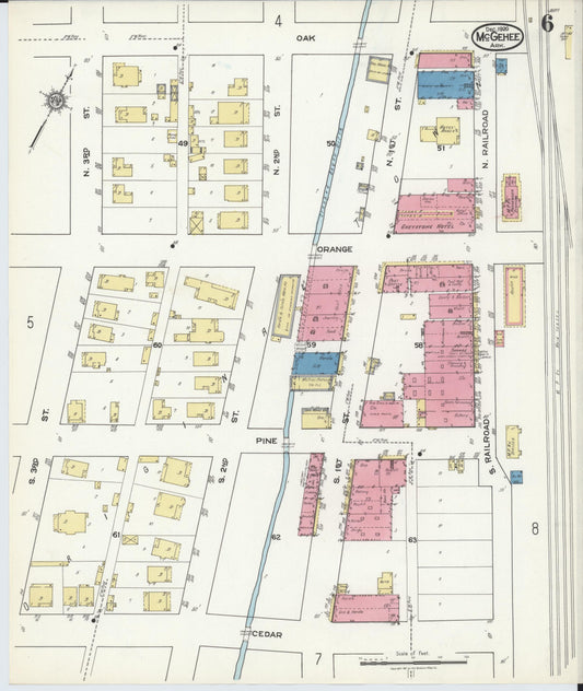 Sanborn Fire Insurance Map from McGehee, Desha County, Arkansas (1920), Sheet #0006 - Historic Sanborn Fire Insurance Map Print, vintage old map wall art, antique decor, genealogy gift, Arkansas Arkansas map