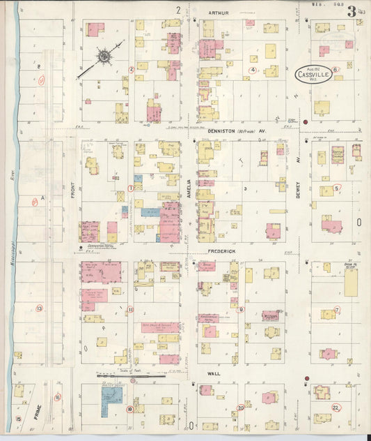 Sanborn Fire Insurance Map from Cassville, Grant County, Wisconsin (1932), Sheet #0003 - Historic Sanborn Fire Insurance Map Print, vintage old map wall art, antique decor, genealogy gift, Wisconsin Wisconsin map