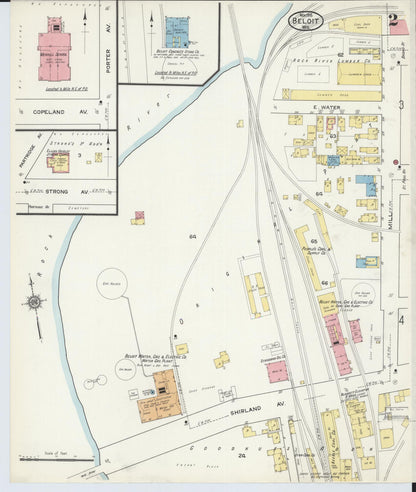 Sanborn Fire Insurance Map from Beloit, Rock County, Wisconsin (1915), Sheet #0002 - Complete Map Set gallery image, historic Sanborn map, vintage wall art, Wisconsin Wisconsin