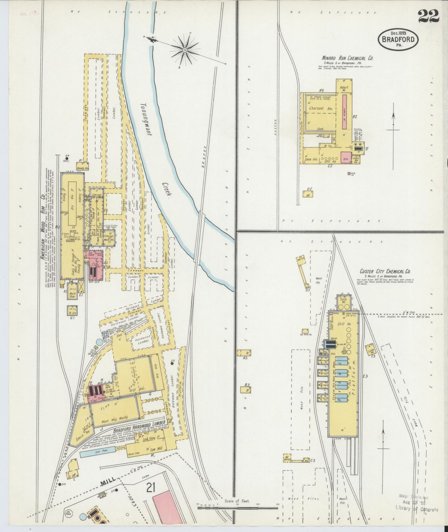 Sanborn Fire Insurance Map from Bradford, McKean County, Pennsylvania (1899), Sheet #0022 - Historic Sanborn Fire Insurance Map Print, vintage old map wall art, antique decor, genealogy gift, Pennsylvania Pennsylvania map