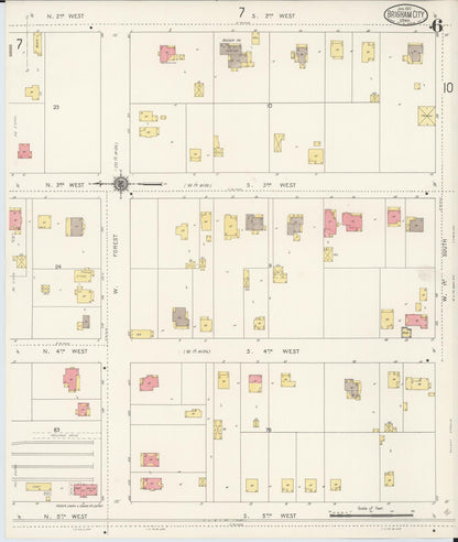 Sanborn Fire Insurance Map from Brigham City, Box Elder County, Utah (1917), Sheet #0006 - Complete Map Set gallery image, historic Sanborn map, vintage wall art, Utah Utah