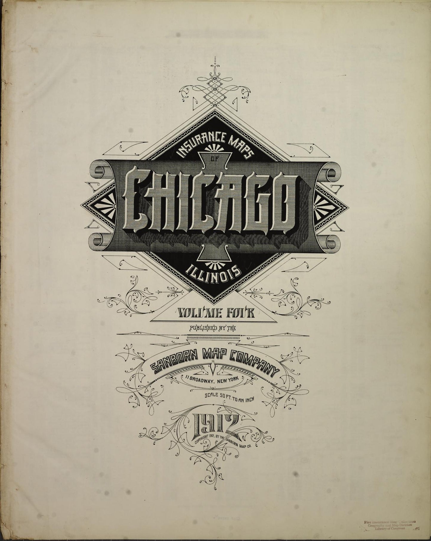 Sanborn Fire Insurance Map from Chicago, Cook County, Illinois (1912), Sheet #0001 - Historic Sanborn Fire Insurance Map Print, vintage old map wall art, antique decor, genealogy gift, Illinois Illinois map