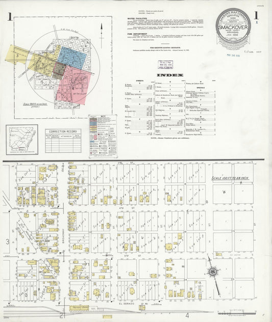 Sanborn Fire Insurance Map from Smackover, Union County, Arkansas (1939), Sheet #0001 - Complete Map Set gallery image, historic Sanborn map, vintage wall art, Arkansas Arkansas