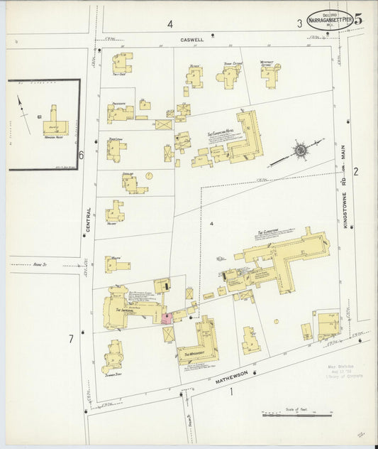 Sanborn Fire Insurance Map from Narragansett Pier, Washington County, Rhode Island (1910), Sheet #0005 - Historic Sanborn Fire Insurance Map Print, vintage old map wall art, antique decor, genealogy gift, Rhode Island Rhode Island map