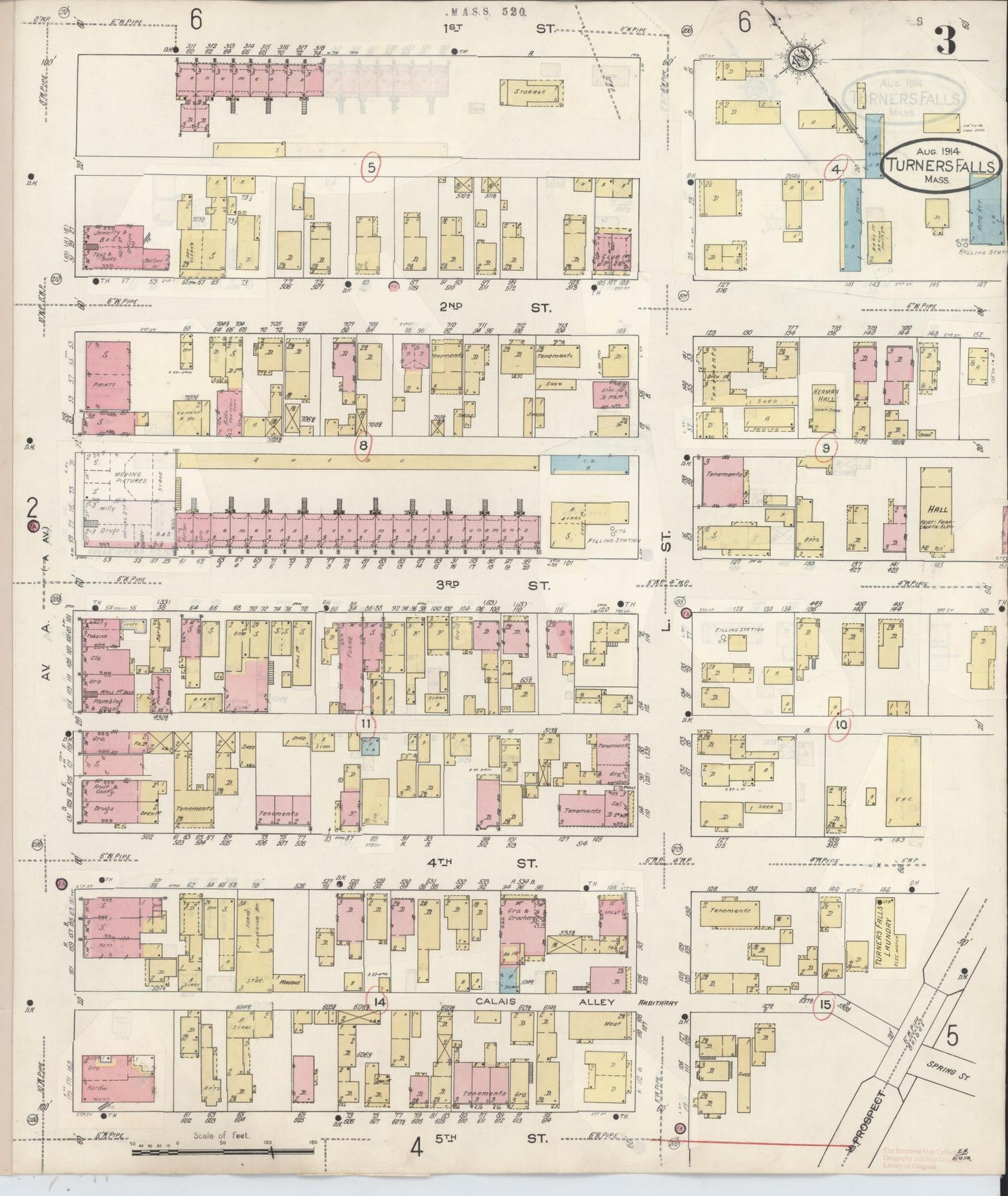 Sanborn Fire Insurance Map from Turners Falls, Franklin County, Massachusetts (1940), Sheet #0003 - Complete Map Set gallery image, historic Sanborn map, vintage wall art, Massachusetts Massachusetts